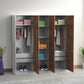 3 Door Wooden Wardrobe with Hanging Space & Shelves (6 Ft)