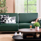 Forest Green Leatherette 3-Seater Sofa – Elegant Design with Premium Comfort
