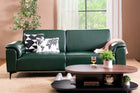 Forest Green Leatherette 3-Seater Sofa – Elegant Design with Premium Comfort