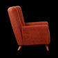 Rust Orange Fabric Accent Chair with Footstool – Ergonomic Comfort & Modern Style
