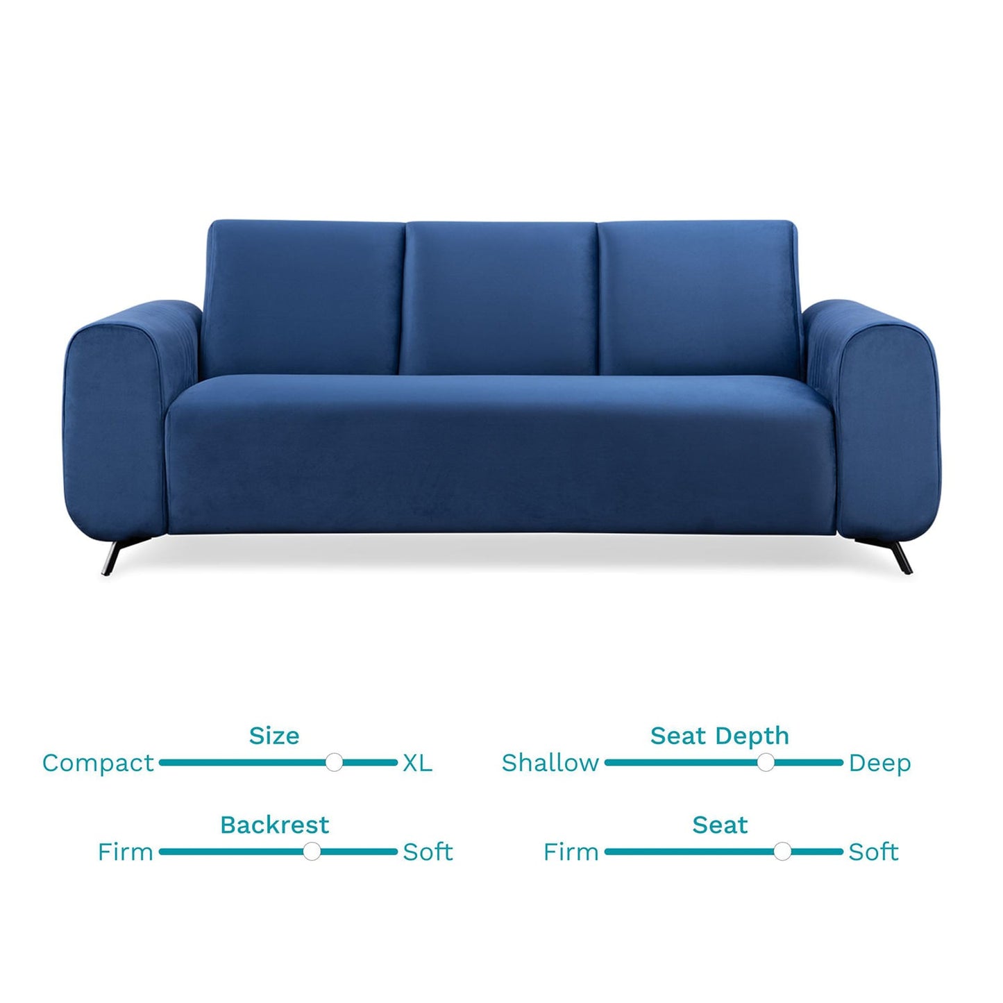 Sapphire Blue Velvet 3+1+1 Sofa Set – Luxurious Comfort & Modern Design