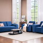 Sapphire Blue Velvet 3+1+1 Sofa Set – Luxurious Comfort & Modern Design
