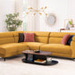 Mustard Yellow Velvet L-Shape Sofa – Spacious Sectional with Modern Quilted Design