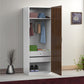Single Door Compact Wardrobe with Hanging Rod & Storage Shelves