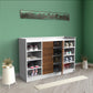 Grandeur Multi-Shelf Shoe Cabinet with Dual Doors & Open Shelves