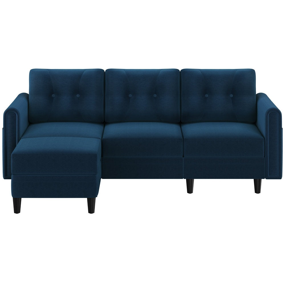 Sectional Sofa with Ottoman Reversible 3-Seater Chaise Lounge