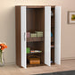 Modern 3-Door Wardrobe with White & Walnut Finish