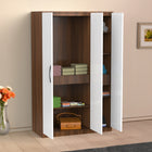 Modern 3-Door Wardrobe with White & Walnut Finish