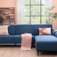 Fabric L-Shape Sofa in Moroccan Blue