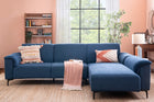 Fabric L-Shape Sofa in Moroccan Blue