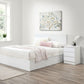 Luna 3-Drawer White Bedside Table