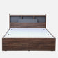 OmkarWood Serenity Queen Bed – Natural Walnut Finish with Box & Headboard Storage