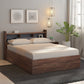 OmkarWood Serenity Queen Bed – Natural Walnut Finish with Box & Headboard Storage