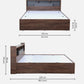 OmkarWood Serenity Queen Bed – Natural Walnut Finish with Box & Headboard Storage