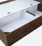 OmkarWood Serenity Queen Bed – Natural Walnut Finish with Box & Headboard Storage