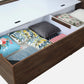 OmkarWood Serenity Queen Bed – Natural Walnut Finish with Box & Headboard Storage