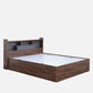 OmkarWood Serenity Queen Bed – Natural Walnut Finish with Box & Headboard Storage
