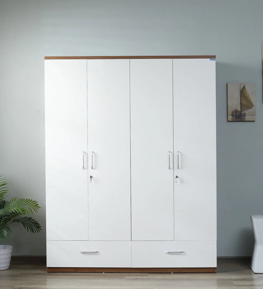 SleekAura 4-Door Engineered Wood Wardrobe