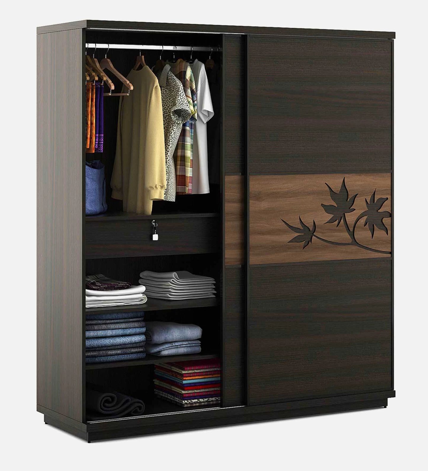 OmkarWood "Maple Luxe" Premium Sliding Wardrobe