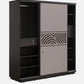 OmkarWood AuraMax Sliding Door Wardrobe – Basalt Grey High Gloss Finish