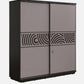 OmkarWood AuraMax Sliding Door Wardrobe – Basalt Grey High Gloss Finish