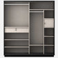 Omkarwood Zenix Premium Sliding Door Wardrobe – Wenge Melamine Finish