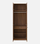 Omkarwood Lotus 2-Door Wardrobe with Loft & Drawer – Exotic Teak Finish