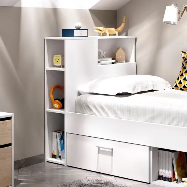 Modern Queen Size Storage Bed with Headboard