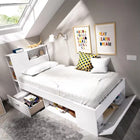 Modern Queen Size Storage Bed with Headboard