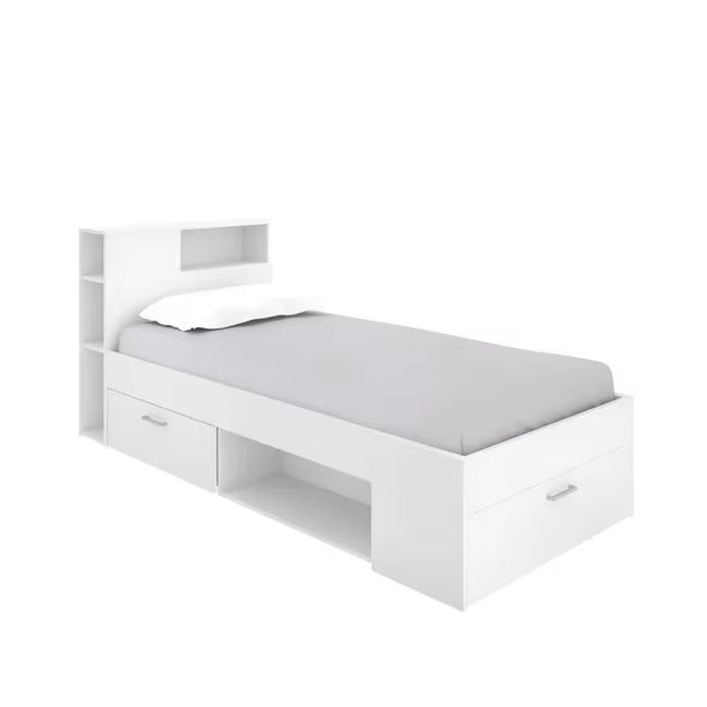 Modern Queen Size Storage Bed with Headboard