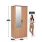 Omkarwood “Milford” Premium 2-Door Engineered Wood Wardrobe with Mirror & Drawer – Urban Teak Finish
