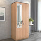 Omkarwood “Milford” Premium 2-Door Engineered Wood Wardrobe with Mirror & Drawer – Urban Teak Finish