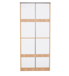 Omkarwood “Milford” Premium 2-Door Engineered Wood Wardrobe with Mirror & Drawer – Urban Teak Finish
