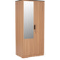 Omkarwood “Milford” Premium 2-Door Engineered Wood Wardrobe with Mirror & Drawer – Urban Teak Finish