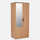 Omkarwood “Milford” Premium 2-Door Engineered Wood Wardrobe with Mirror & Drawer – Urban Teak Finish