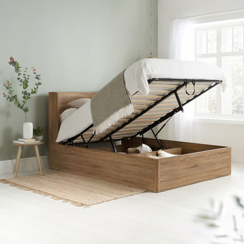 Olden Oak Ottoman Bed