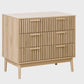 OmkarWood Valencia Slatted Sideboard Cabinet – Natural Oak Finish