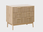 OmkarWood Valencia Slatted Sideboard Cabinet – Natural Oak Finish
