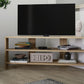 OmkarWood Vertex White Corner TV Stand – Premium Engineered Wood Unit for TVs up to 49"