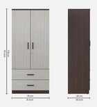 Omkarwood Rillo Premium 2-Door Engineered Wood Wardrobe with Drawer Storage