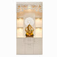 OmkarWood Premium LED Illuminated Engineered Wood Pooja Mandir with Storage