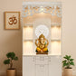 OmkarWood Premium LED Illuminated Engineered Wood Pooja Mandir with Storage