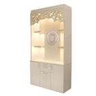 OmkarWood Premium LED Illuminated Engineered Wood Pooja Mandir with Storage