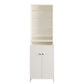 OmkarWood Premium White Pooja Temple with Storage