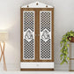 OmkarWood Lyon Teak & White Engineered Wood Pooja Mandir with Doors & Storage