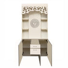 OmkarWood Premium LED Illuminated Engineered Wood Pooja Mandir with Storage