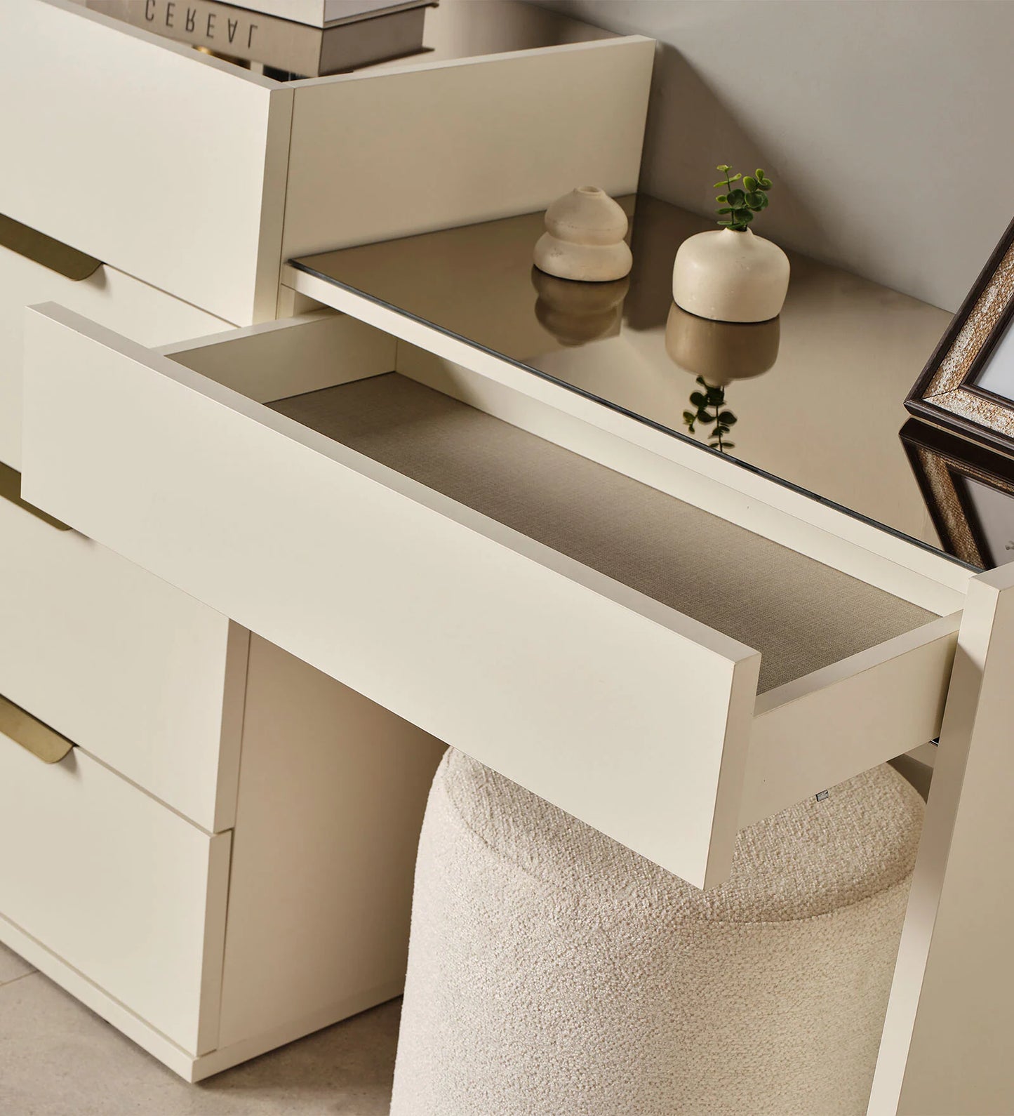 Omkarwood “Ivory Grace” Dressing Cabinet