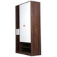 Omkarwood Vesta 2-Door Engineered Wood Wardrobe with Drawer & Open Shelves – Walnut & White Finish