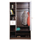 Omkarwood Vesta 2-Door Engineered Wood Wardrobe with Drawer & Open Shelves – Walnut & White Finish