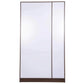 Omkarwood Vesta 2-Door Engineered Wood Wardrobe with Drawer & Open Shelves – Walnut & White Finish